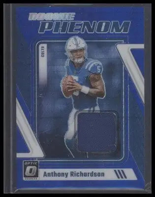 Anthony Richardson rookie card from 2023 Donruss Optic Rookie Phenom Blue Hyper