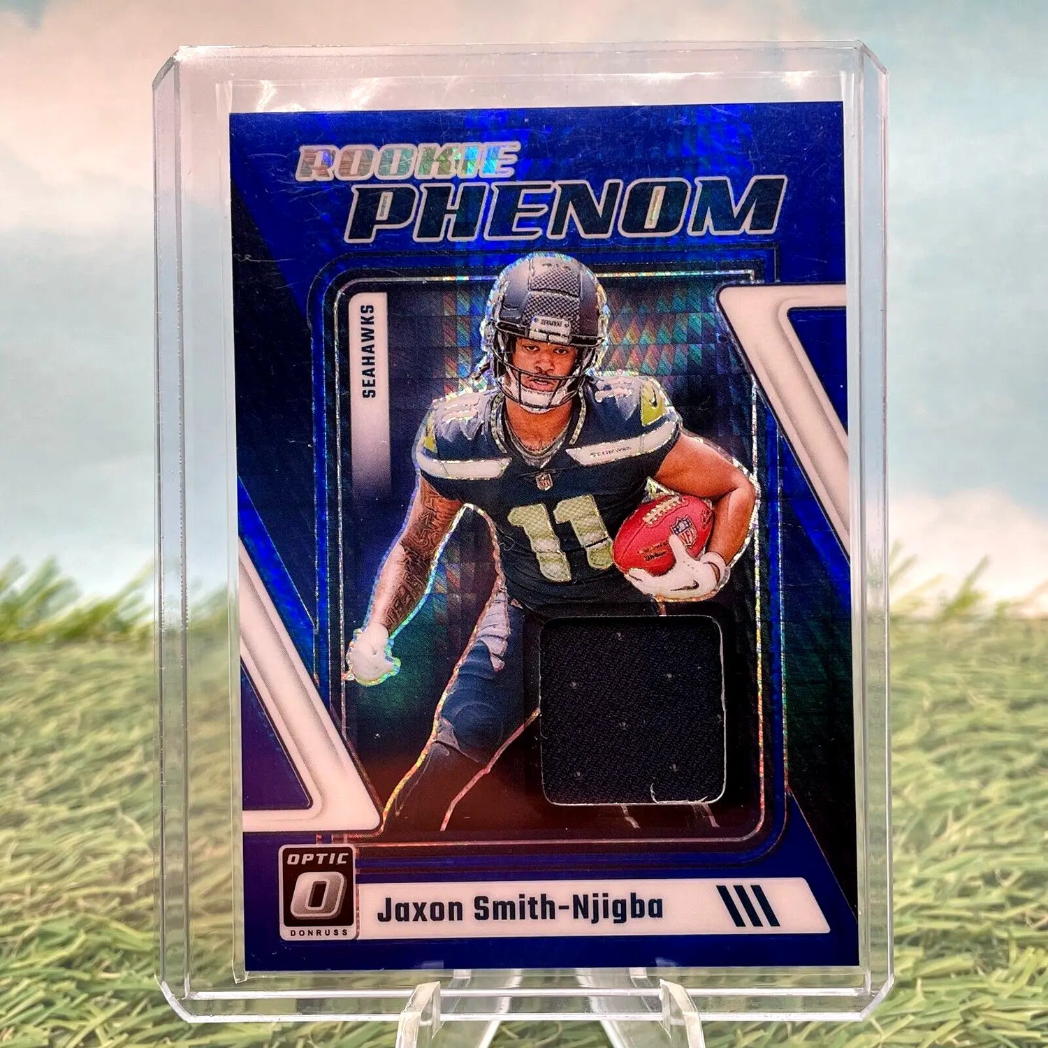 2023 Donruss Rookie Phenom Relic Patch Football Card of Jaxon Smith-Njigba