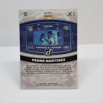 Pedro Martinez baseball card from 2023 Donruss Vector Parallel Locked And Loaded series