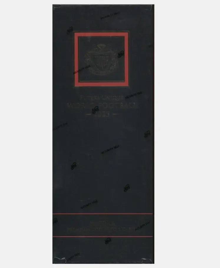 Futura World Football soccer hobby box with embossed black box and red outline