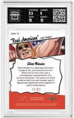 Graded trading card featuring a Real American Hulk Hogan anime illustration from Nation Hulk Hogan collection