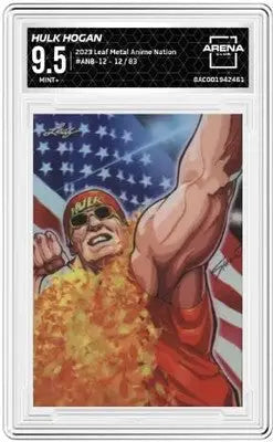 Leaf Metal Anime Hulk Hogan trading card from 2023 Anime Nation Wrestling series