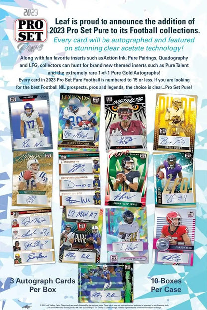 2023 Leaf Pro Set Pure Football Hobby Box with 2023 Pro Set Pure Football Cards
