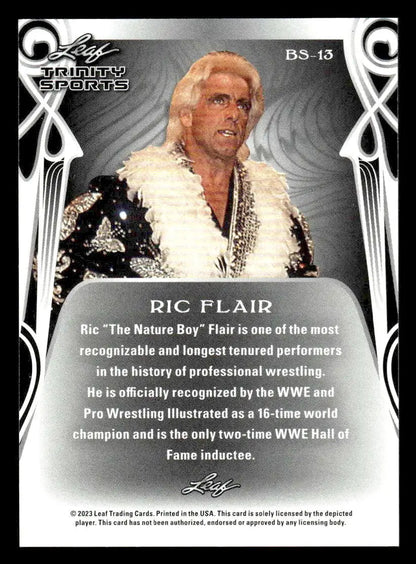 Ric Flair wrestling trading card from 2023 Leaf Trinity Flair Base Sports series