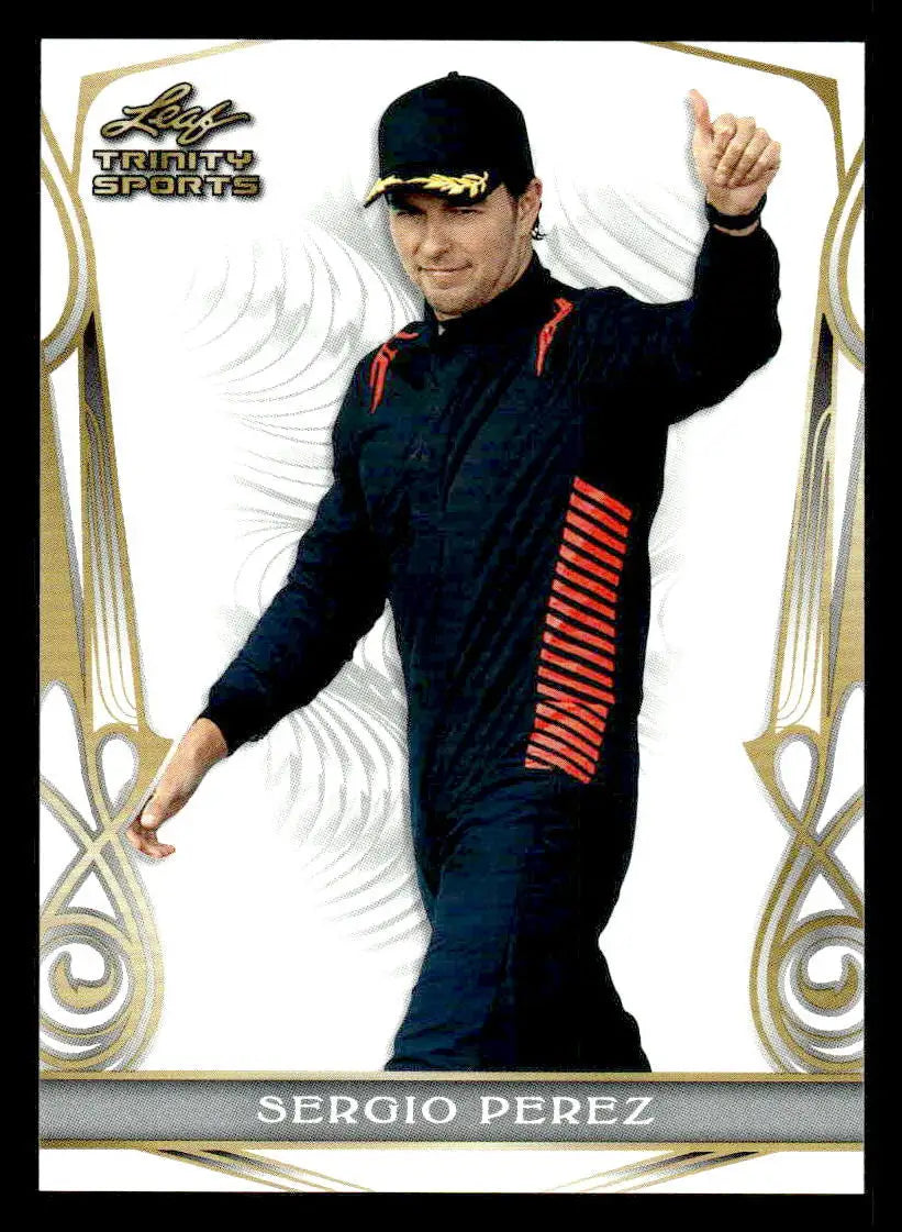 Sergio Perez racing card from Leaf Trinity 2023, Sergio Perez base sports card