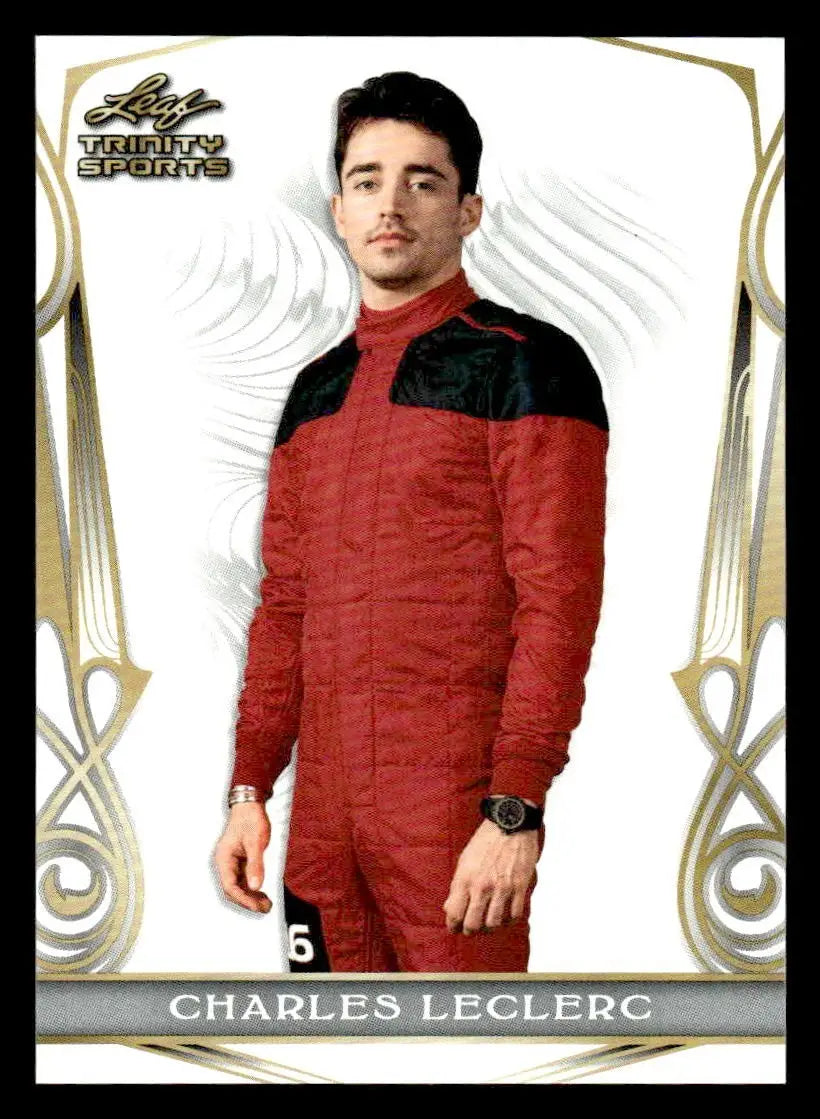 Charles Leclerc trading card from 2023 Leaf Trinity series for collectors