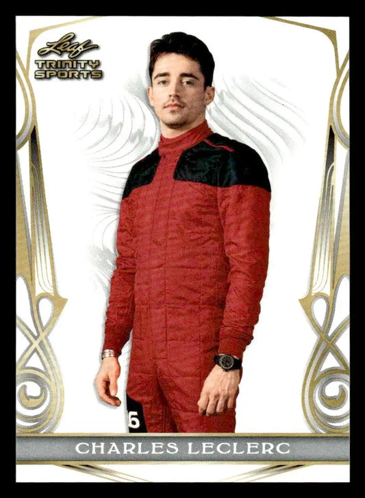 Charles Leclerc trading card from 2023 Leaf Trinity series for collectors