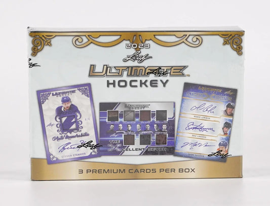 2023 Leaf Ultimate Hockey Hobby Box showcasing premium Leaf Ultimate hockey collectibles