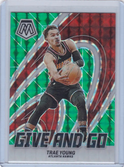 2023 MOSAIC #10 TRAE YOUNG GIVE AND GO GREEN RED- ATLANTA HAWKS - Trading Cards