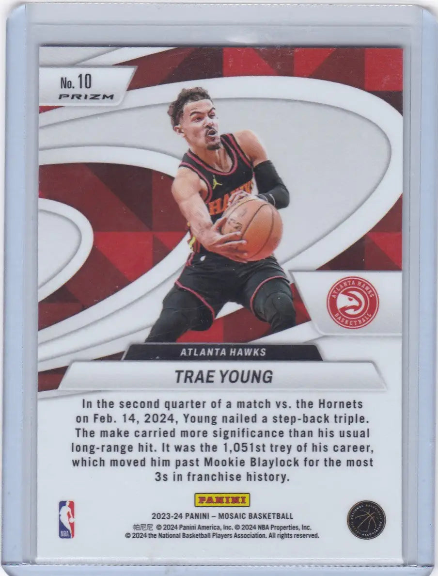 2023 MOSAIC #10 TRAE YOUNG GIVE AND GO GREEN RED- ATLANTA HAWKS - Trading Cards