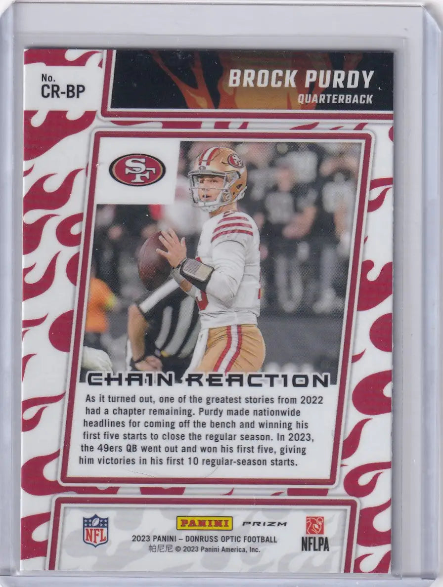 2023 Panin Donruss Optic #CR-BP Brock Purdy - San Francisco 49ers - Trading Cards