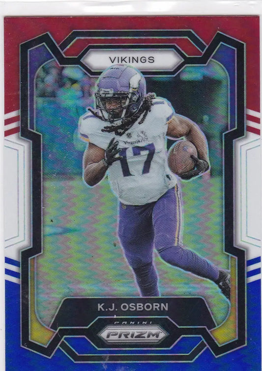K J Osborn 2021 Panini Prizm football card in 2023 Panini Red White Blue Prizm
