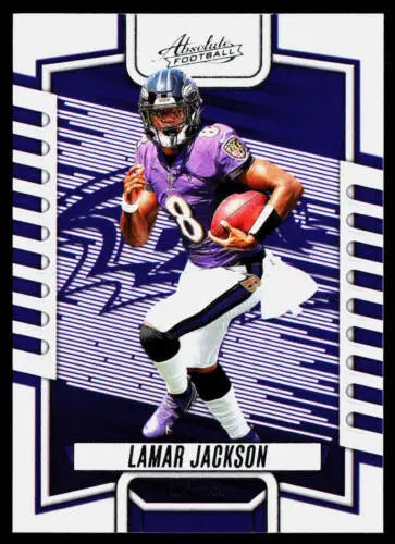 2023 Panini Absolute #12 Lamar Jackson football card with original gloss finish