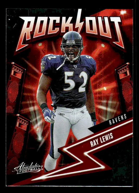 Ray Lewis football card from 2023 Panini Absolute #16 Ray Lewis Rock Out edition