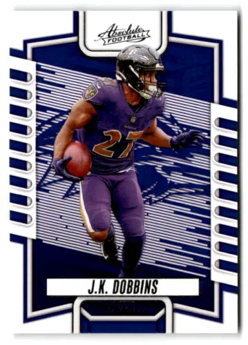 J.K. Dobbins 2023 Panini Absolute football card with original gloss, Ravens ID:67716