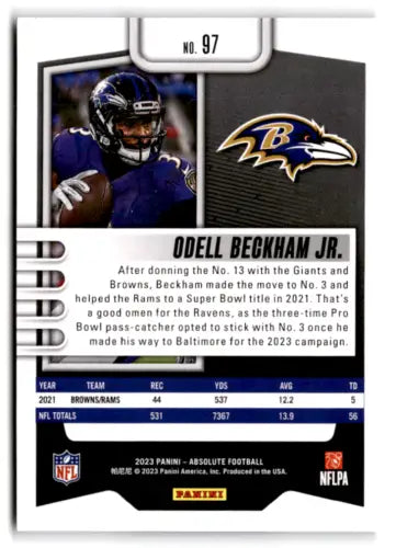 Odell Beckham Jr. football card from 2023 Panini Absolute Green #97 original gloss