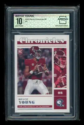 Graded Bryce Young 2023 Panini Chronicles football rookie card in Football Arena Club