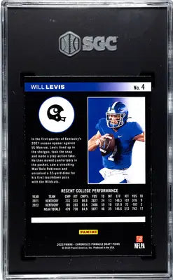 Graded Will Levis football trading card from Panini Chronicles Draft Picks series