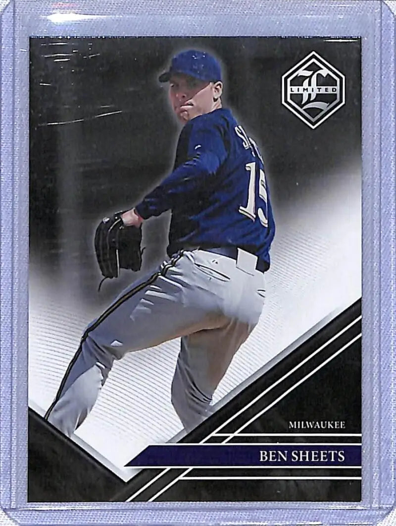 Baseball trading card of Ben Sheets in navy blue uniform from Panini Chronicles Limited