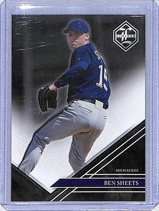 Baseball trading card of Ben Sheets in navy blue uniform from Panini Chronicles Limited