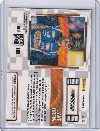 2023 Panini Chronicles Nascar Auto #17 Jake Drew in a protective clear case