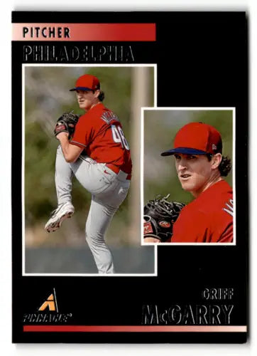 Griff McGarry baseball card from 2023 Panini Chronicles Pinnacle with original gloss