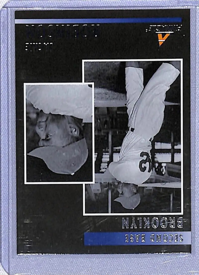 Trading card of Jackie Robinson in black and white breakdancing photos, Panini Chronicles