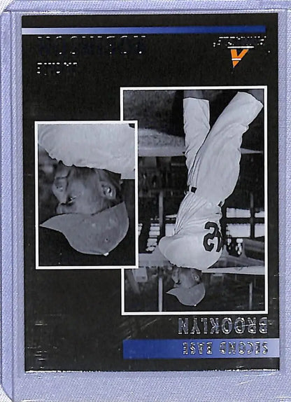 Trading card of Jackie Robinson in black and white breakdancing photos, Panini Chronicles