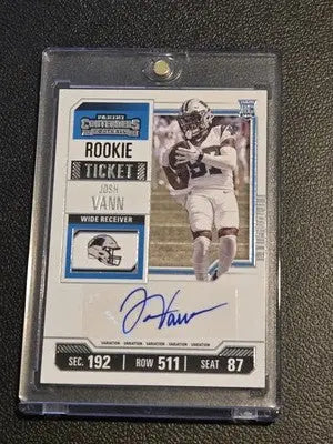 Josh Vann autographed rookie ticket football card from 2023 Panini Contenders