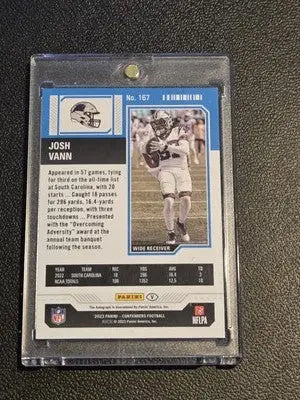 Josh Vann football card from 2023 Panini Contenders #167 showcasing Panini Contenders Josh