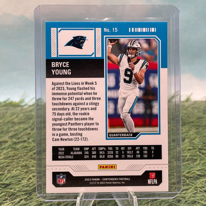 Bryce Young football card from 2023 Panini Contenders Season Ticket #15 RC