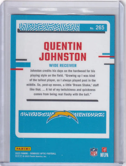 2023 Panini Donruss Optic #265 Quentin Johnston - Los Angeles Chargers - Trading Card