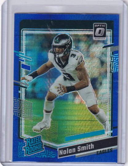 2023 Panini Donruss Optic Blue Pulsar #283 Nolan Smith - Philadelphia Eagles - Trading Card