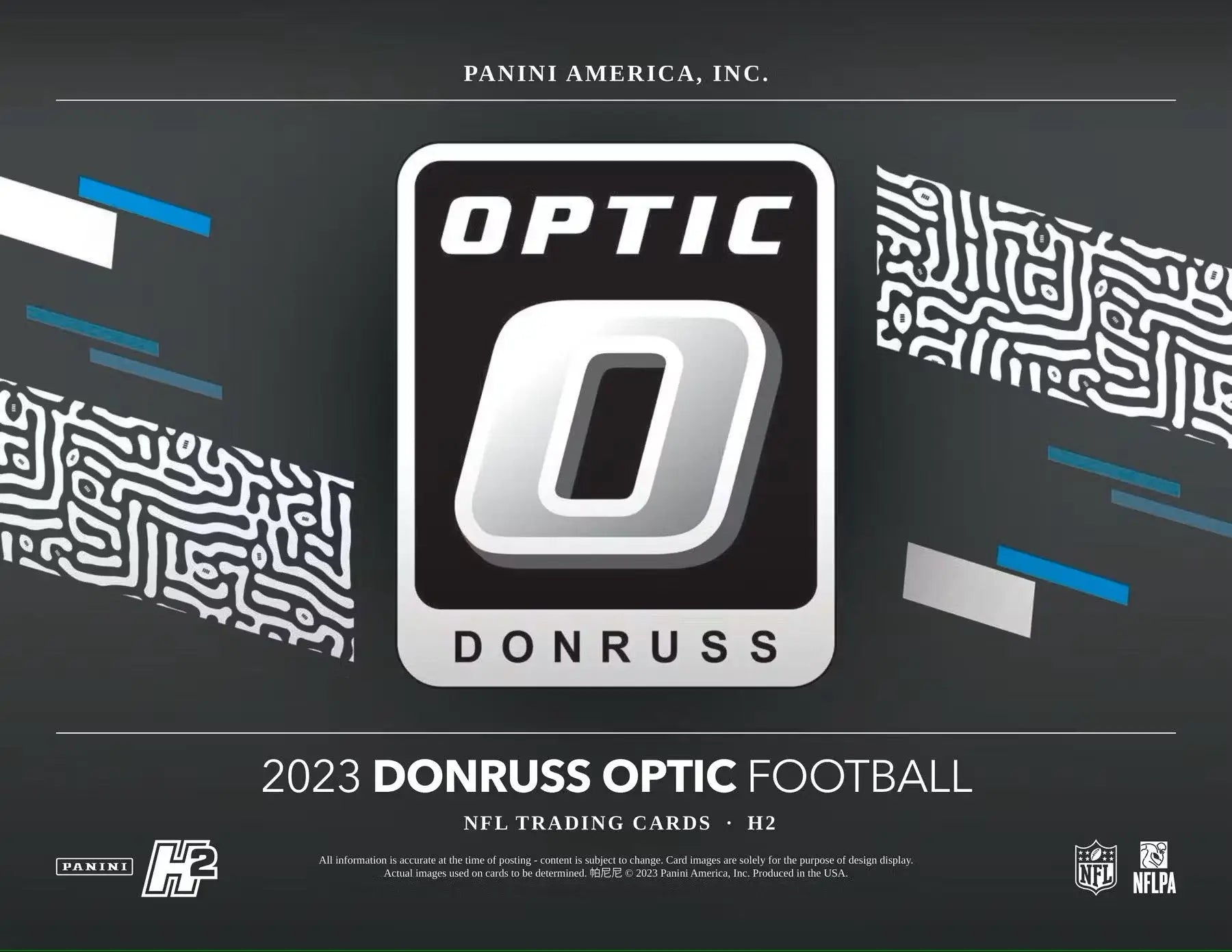 Football trading cards from 2023 Panini Donruss Optic Football H2 Box featuring rated rookies and red mojo