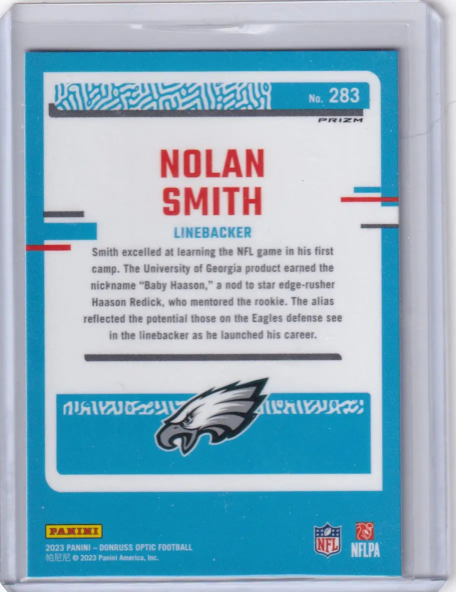 2023 Panini Donruss Optic Pink #283 Nolan Smith - Philadelphia Eagles - Trading Card