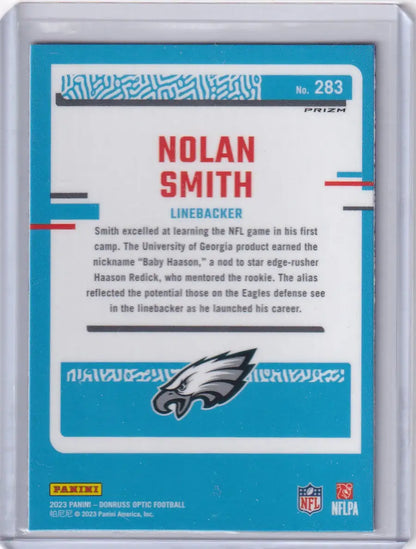 2023 Panini Donruss Optic Purple Shock #283 Nolan Smith - Philadelphia Eagles - Trading Card