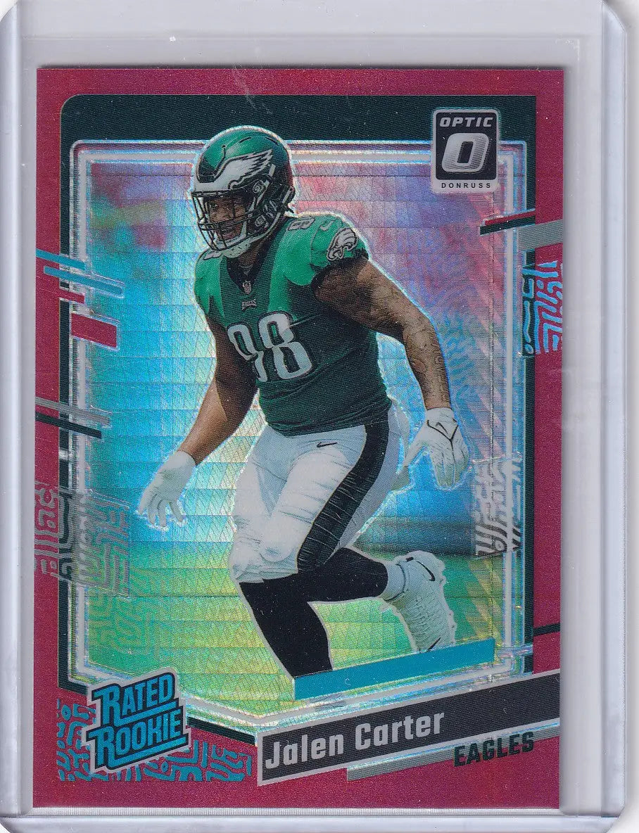 2023 Panini Donruss Optic Red Hyper #281 Jalen Carter - Philadelphia Eagles