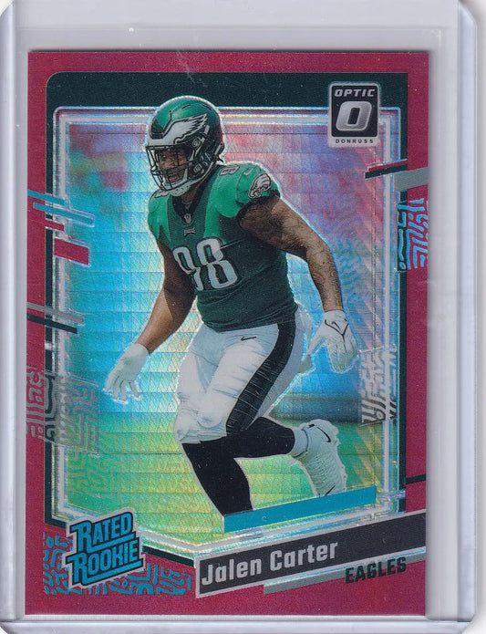 2023 Panini Donruss Optic Red Hyper #281 Jalen Carter - Philadelphia Eagles