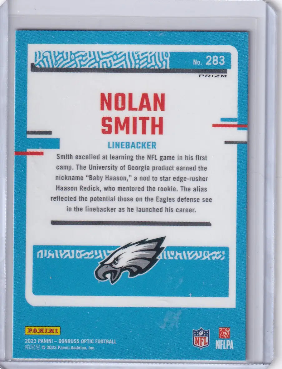 2023 Panini Donruss Optic Red Hyper #283 Nolan Smith - Philadelphia Eagles - Trading Card
