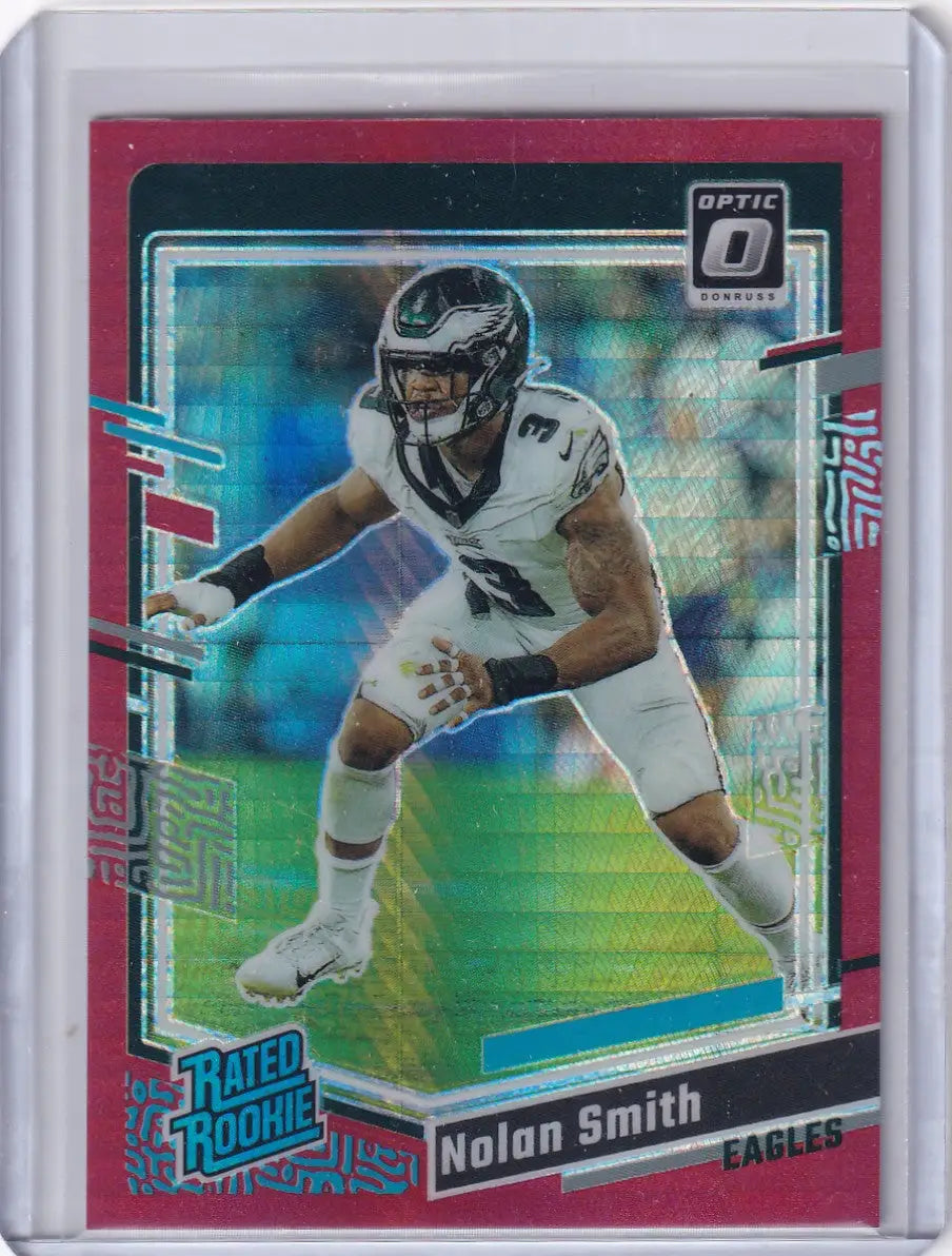 2023 Panini Donruss Optic Red Hyper #283 Nolan Smith - Philadelphia Eagles - Trading Card
