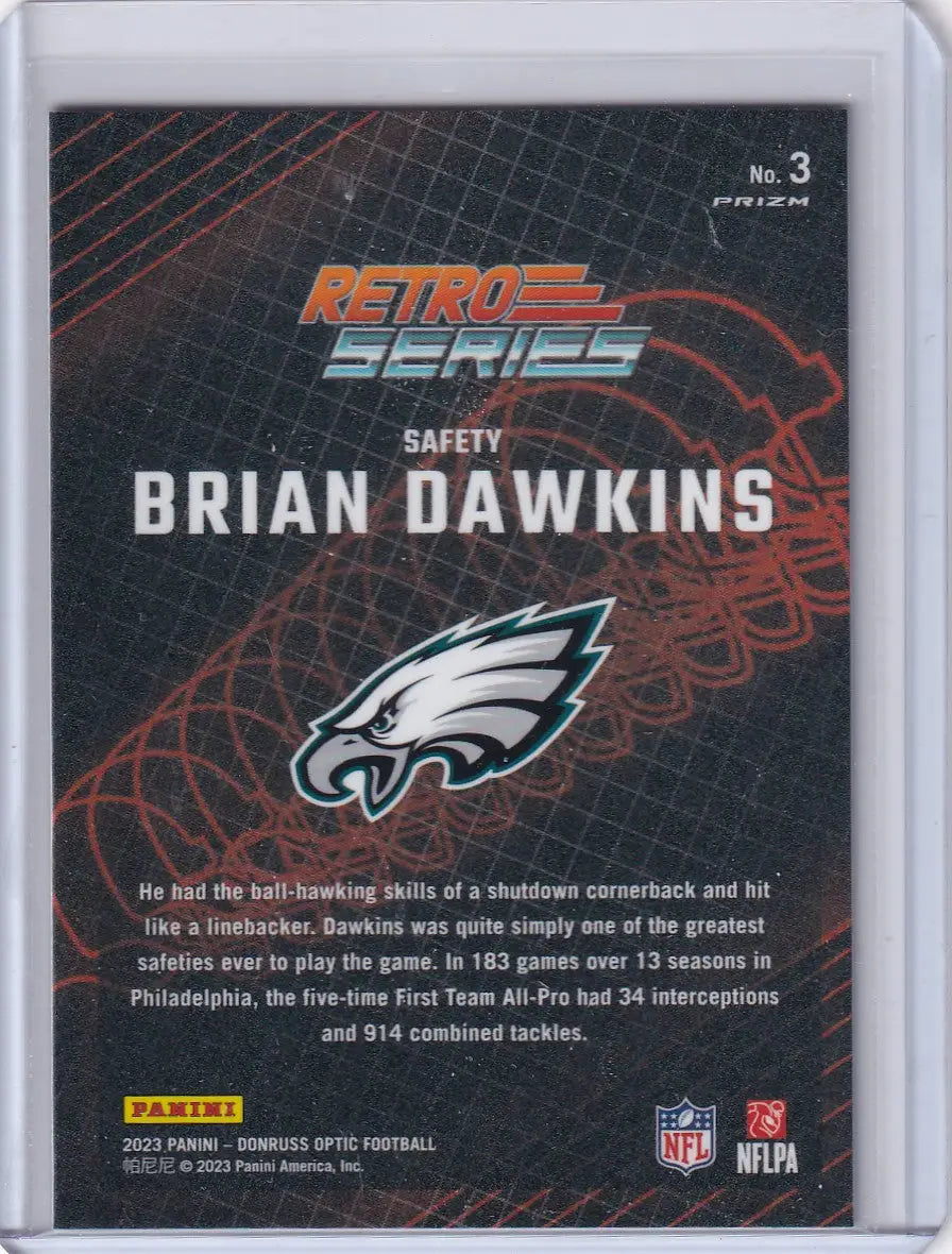 2023 Panini Donruss Optic Retro Series #3 Brian Dawkins - Philadelphia Eagles - Trading Card