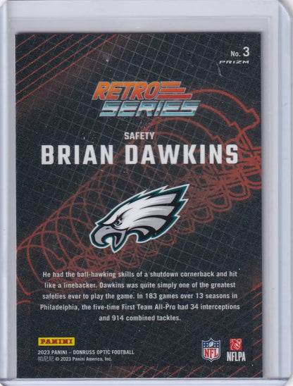 2023 Panini Donruss Optic Retro Series #3 Brian Dawkins - Philadelphia Eagles - Trading Card