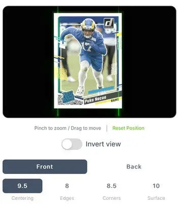 Puka Nacua Rams football card Panini Donruss Rated Rookie NM Mint+ 8.5