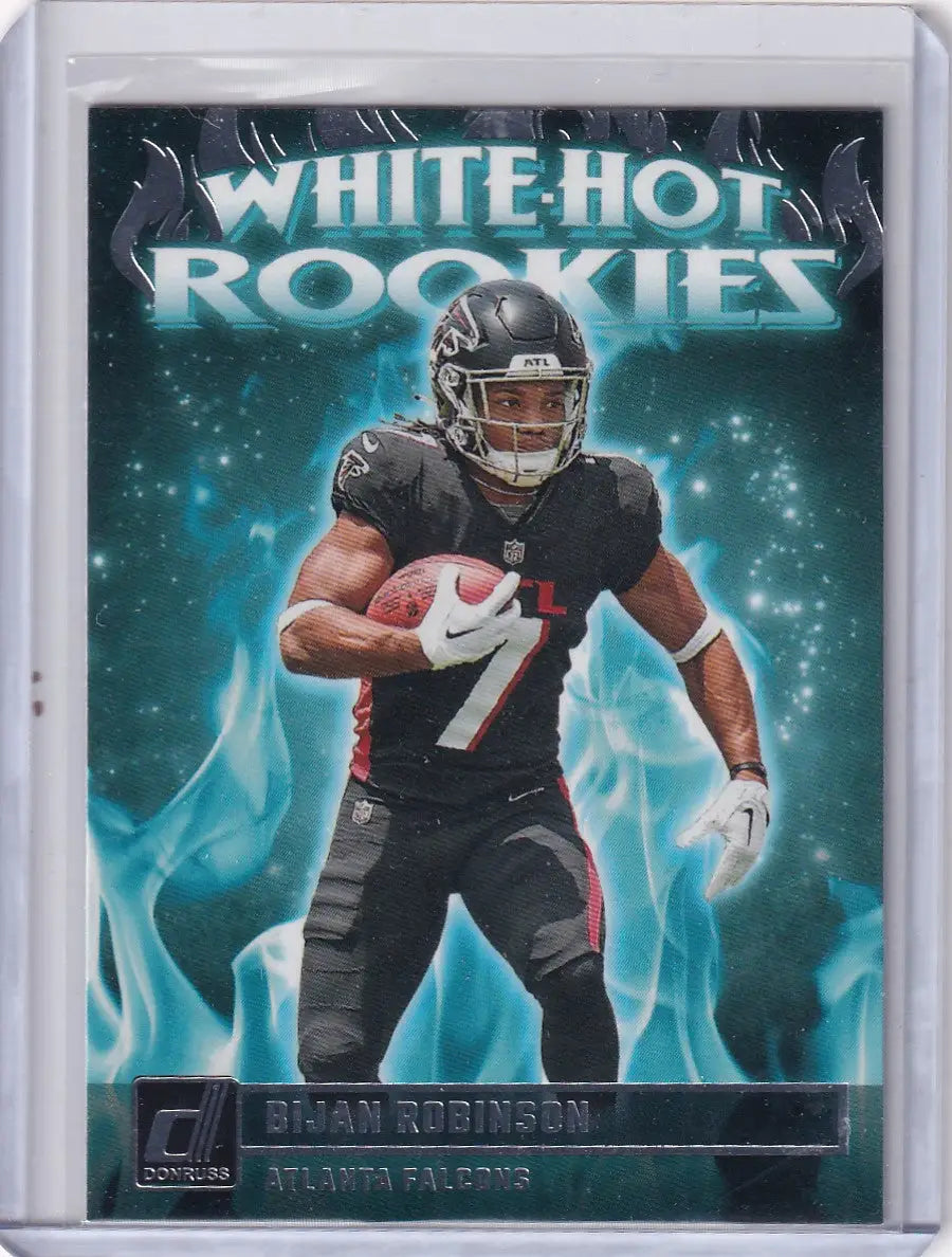 Atlanta Falcons Bijan Robinson 2023 Panini Donruss White Hot Rookies trading card