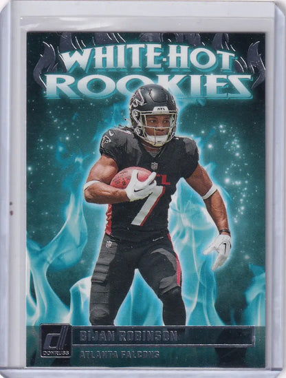 Atlanta Falcons Bijan Robinson 2023 Panini Donruss White Hot Rookies trading card