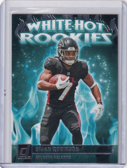 Atlanta Falcons Bijan Robinson 2023 Panini Donruss White Hot Rookies trading card