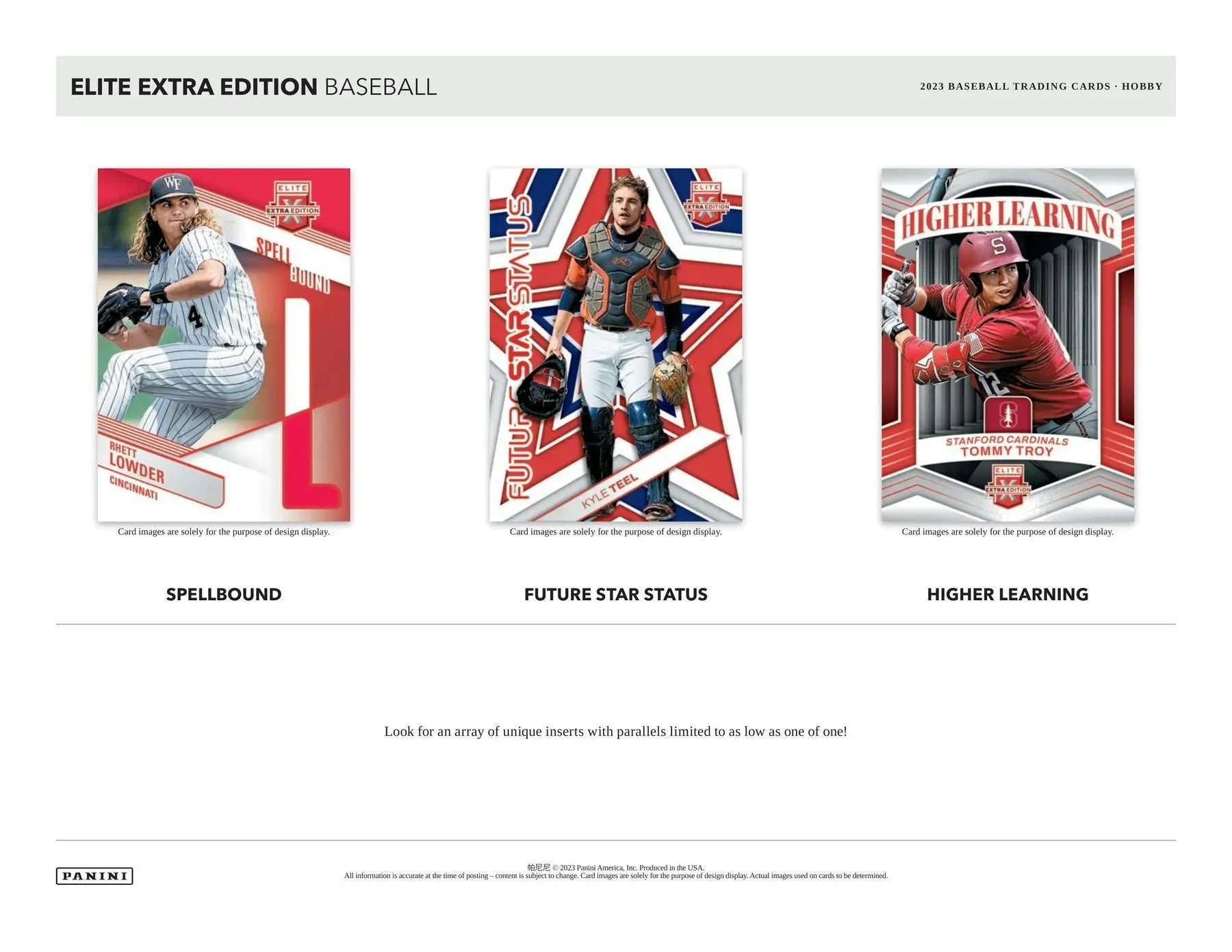 2023 Panini Elite Extra Edition Baseball Hobby Box with Baseball Trading Cards memorabilia