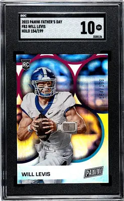 Graded Will Levis football trading card FB3 Holo Panini Father’s Day 2023 SGC 10