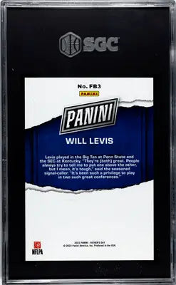 Graded Will Levis football trading card FB3 Holo from Panini Father’s Day series