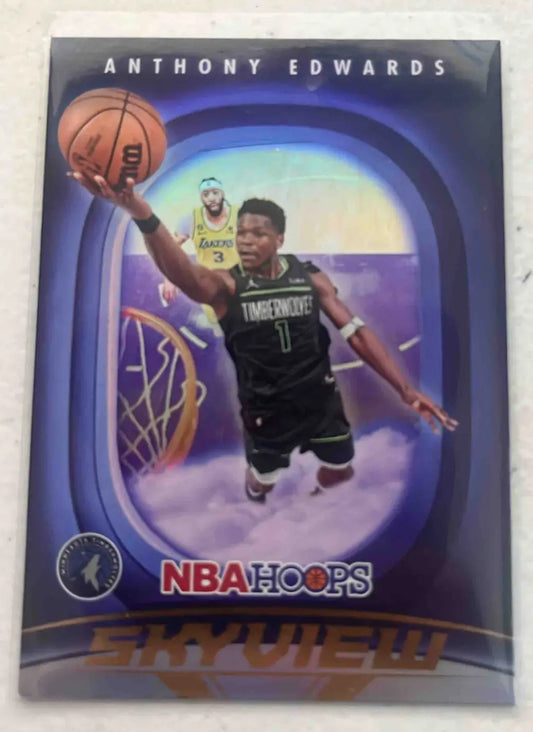 Panini Hoops Anthony Edwards Skyview basketball card from 2023 Panini Hoops Anthony collection